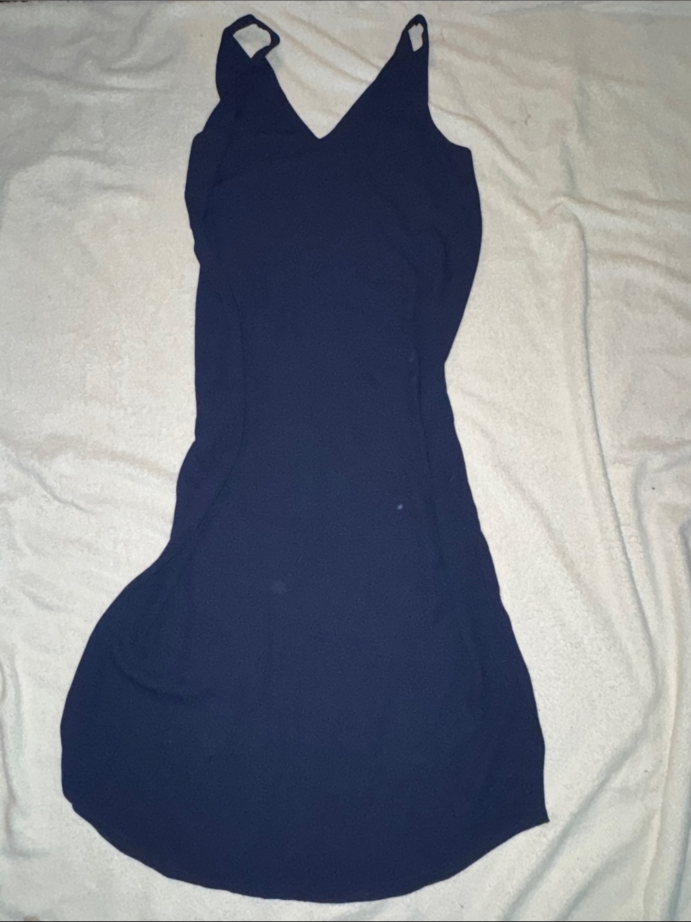 Babaton Navy V-Neck Midi Slip Dress
